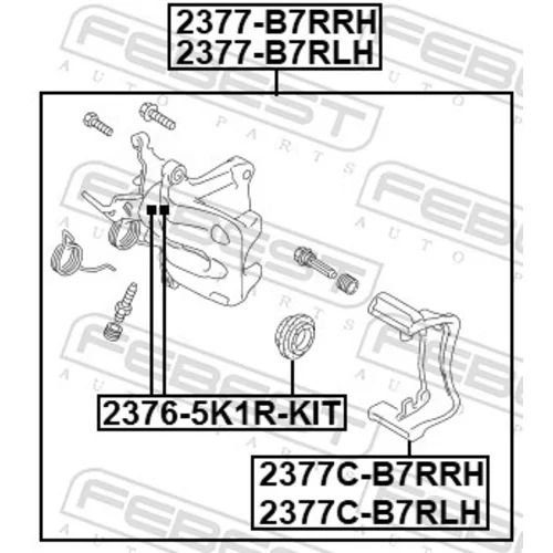 Opravná sada brzdového strmeňa FEBEST 2376-5K1R-KIT - obr. 1