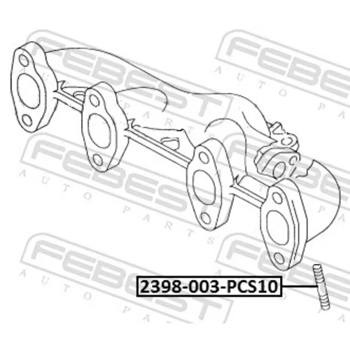 Skrutka zberného výfukového potrubia FEBEST 2398-003-PCS10 - obr. 1