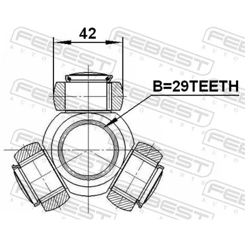 Trojkríž hnacieho hriadeľa FEBEST 2516-BOX3 - obr. 1