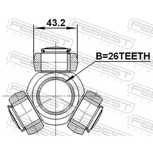 Trojkríž hnacieho hriadeľa FEBEST 2716-S80T - obr. 1