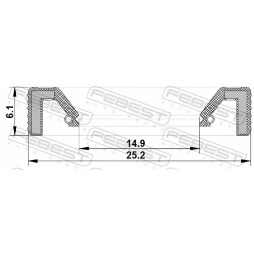 Tesnenie mechanickej prevodovky FEBEST 95KAY-16250609X - obr. 1