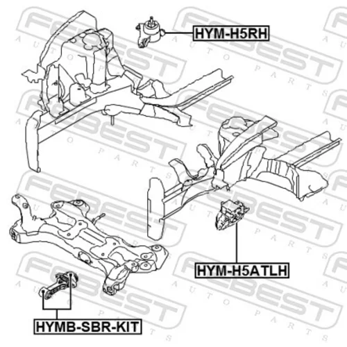 Uloženie motora FEBEST HYM-H5ATLH - obr. 1