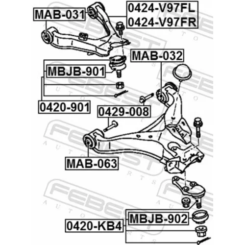 Uloženie riadenia FEBEST MAB-032 - obr. 1