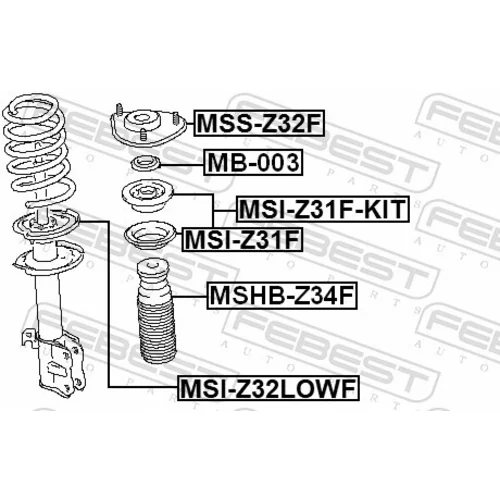 Ochranný kryt/manžeta tlmiča pérovania FEBEST MSHB-Z34F - obr. 1