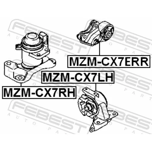 Uloženie motora FEBEST MZM-CX7ERR - obr. 1