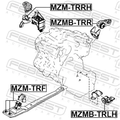 Uloženie motora FEBEST MZMB-TRR - obr. 1