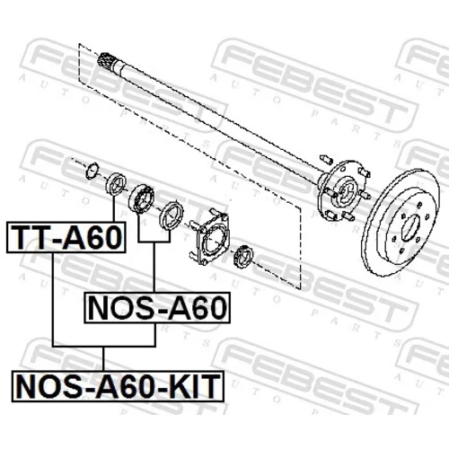 Ložisko hnacieho hriadeľa FEBEST NOS-A60-KIT - obr. 1