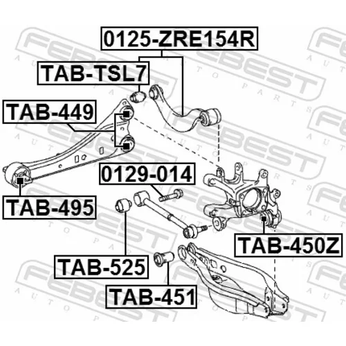 Uloženie riadenia FEBEST TAB-525 - obr. 1