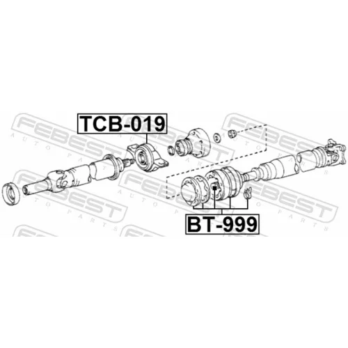 Stredové ložisko kĺbového hriadeľa FEBEST TCB-019 - obr. 1