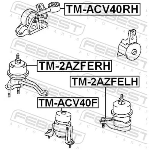 Uloženie motora FEBEST TM-2AZFERH - obr. 1