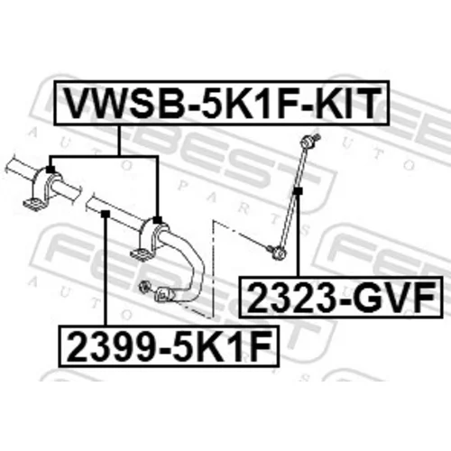 Opravná sada uloženia stabilizátora FEBEST VWSB-5K1F-KIT - obr. 1