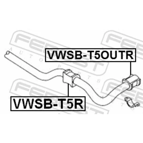 Uloženie priečneho stabilizátora FEBEST VWSB-T5R - obr. 1