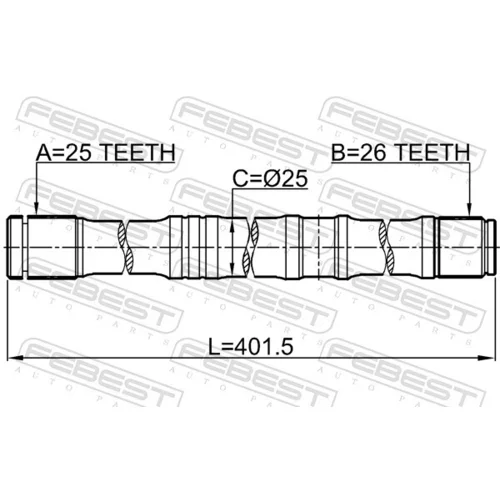 Hnací hriadeľ FEBEST 0112-AZT250LH - obr. 1