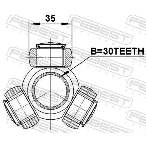 Trojkríž hnacieho hriadeľa FEBEST 0116-ZRE142 - obr. 1