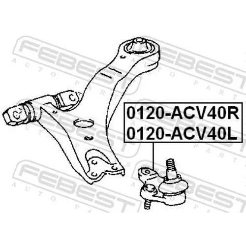 Zvislý/nosný čap FEBEST 0120-ACV40R - obr. 1