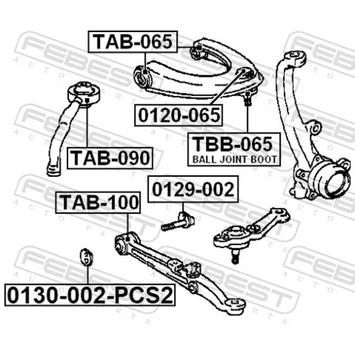 Závlek, nápravnica FEBEST 0130-002-PCS2 - obr. 1