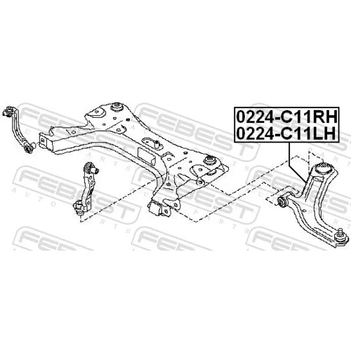 Rameno zavesenia kolies FEBEST 0224-C11LH - obr. 1