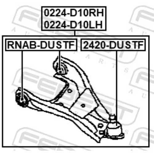 Rameno zavesenia kolies FEBEST 0224-D10LH - obr. 1