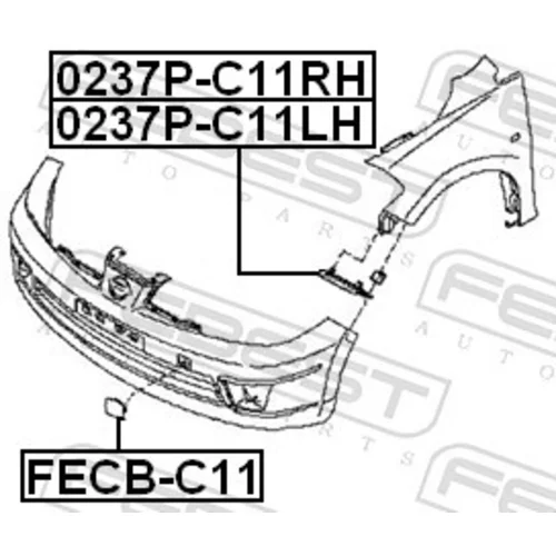 Držiak nárazníka FEBEST 0237P-C11RH - obr. 1