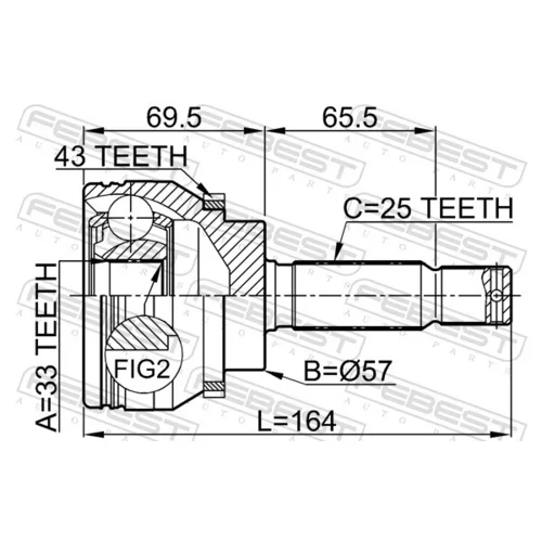 Sada kĺbov hnacieho hriadeľa FEBEST 0410-DJ24A43 - obr. 1