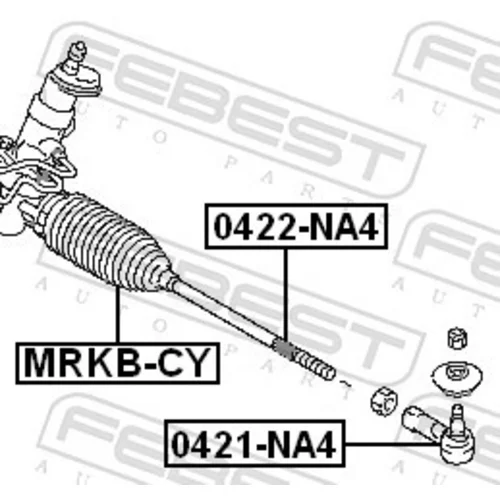 Hlava/čap spojovacej tyče riadenia FEBEST 0421-NA4 - obr. 1