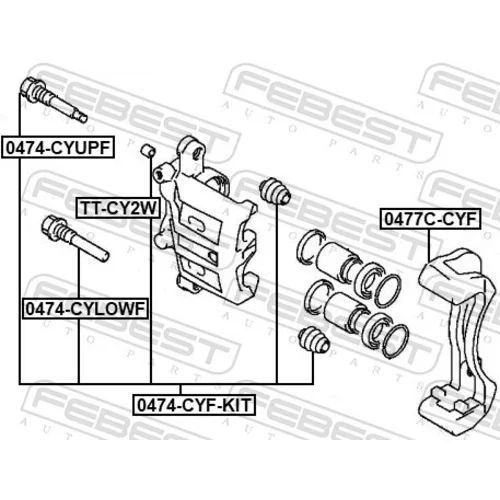 Sada držiakov brzd. strmeňov FEBEST 0477C-CYF - obr. 1