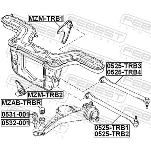 Rameno zavesenia kolies FEBEST 0525-TRB2 - obr. 1