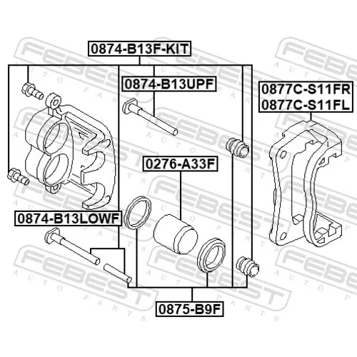 Sada vodiacich puzdier brzdového strmeňa FEBEST 0874-B13F-KIT - obr. 1