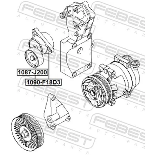 Napinák rebrovaného klinového remeňa FEBEST 1090-F18D3 - obr. 1