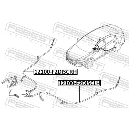 Ťažné lanko parkovacej brzdy 12100-F2DISCLH /FEBEST/ - obr. 1