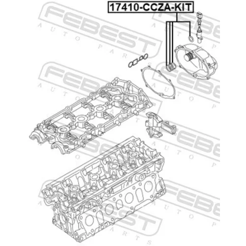 Tesnenie, blokovací ventil tlaku oleja FEBEST 17410-CCZA-KIT - obr. 1