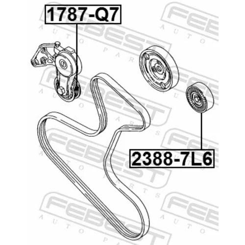Napínacia kladka rebrovaného klinového remeňa FEBEST 1787-Q7 - obr. 1