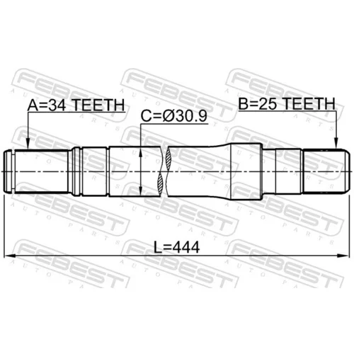 Hnací hriadeľ FEBEST 1812-A17DTRH - obr. 1