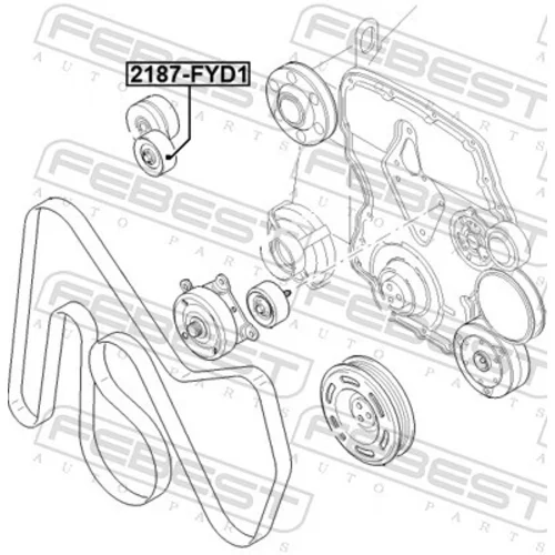 Napínacia kladka rebrovaného klinového remeňa FEBEST 2187-FYD1 - obr. 1