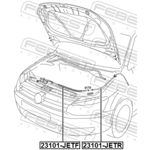 Lanko pre otváranie kapoty motora FEBEST 23101-JETF - obr. 1