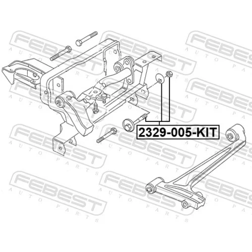 Skrutka pre nastavenie odklonu kolesa FEBEST 2329-005-KIT - obr. 1