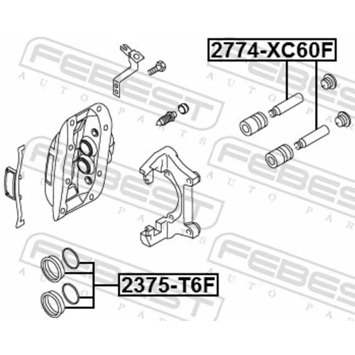 Opravná sada brzdového strmeňa FEBEST 2375-T6F - obr. 1