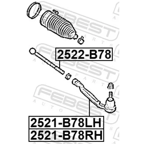 Axiálny čap tiahla riadenia FEBEST 2522-B78 - obr. 1