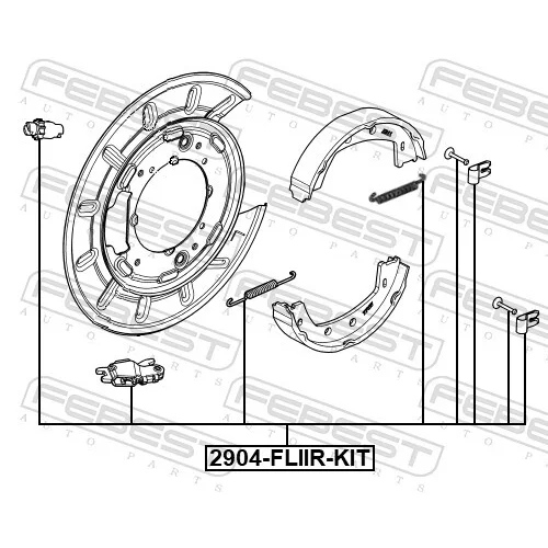 Sada príslušenstva čeľustí parkovacej brzdy FEBEST 2904-FLIIR-KIT - obr. 1