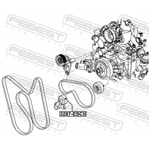 Napínacia kladka rebrovaného klinového remeňa FEBEST 3287-ESCII - obr. 1