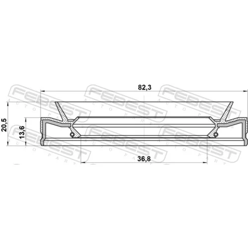 Radiálny tesniaci krúžok hnacieho hriadeľa FEBEST 95HES-38821420X - obr. 1