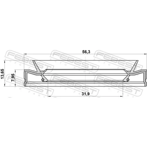 Tesniaci krúžok hriadeľa automatickej prevodovky FEBEST 95HEY-33560814C - obr. 1