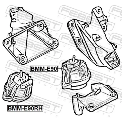 Uloženie motora FEBEST BMM-E90RH - obr. 1