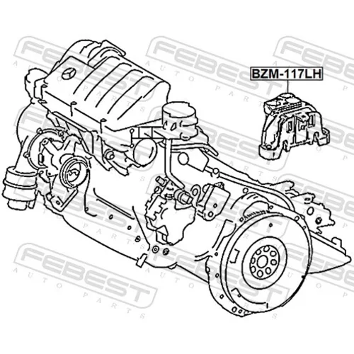 Uloženie motora BZM-117LH /FEBEST/ - obr. 1