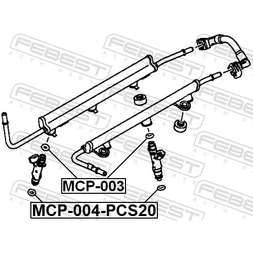 Tesniaci krúžok vstrekovacieho ventilu MCP-004-PCS20 /FEBEST/ - obr. 1