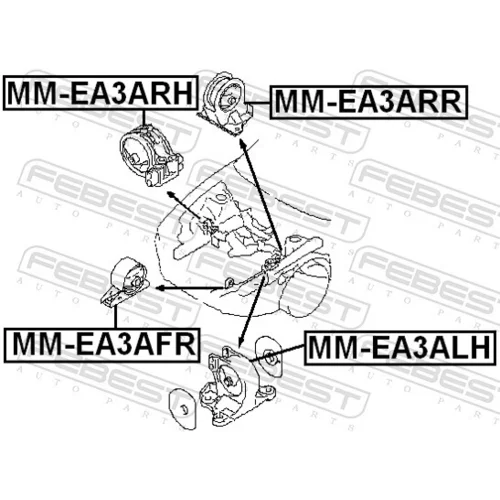 Uloženie motora FEBEST MM-EA3ARH - obr. 1