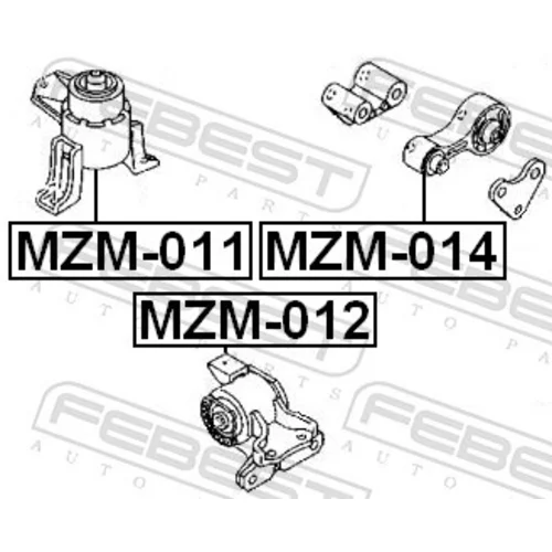 Uloženie motora MZM-012 /FEBEST/ - obr. 1