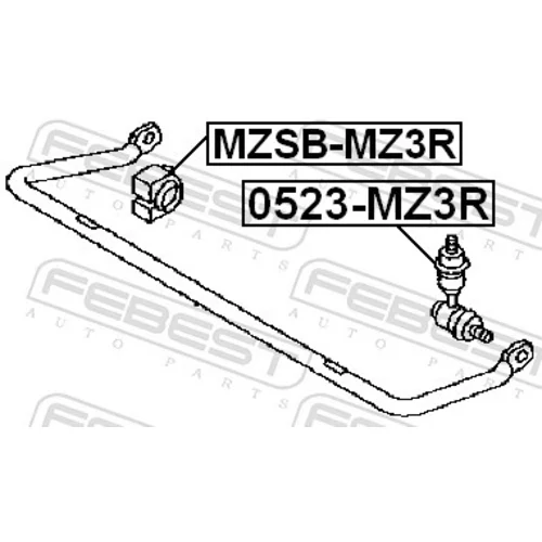 Uloženie priečneho stabilizátora MZSB-MZ3R /FEBEST/ - obr. 1