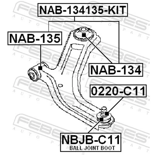 Uloženie riadenia FEBEST NAB-135 - obr. 1