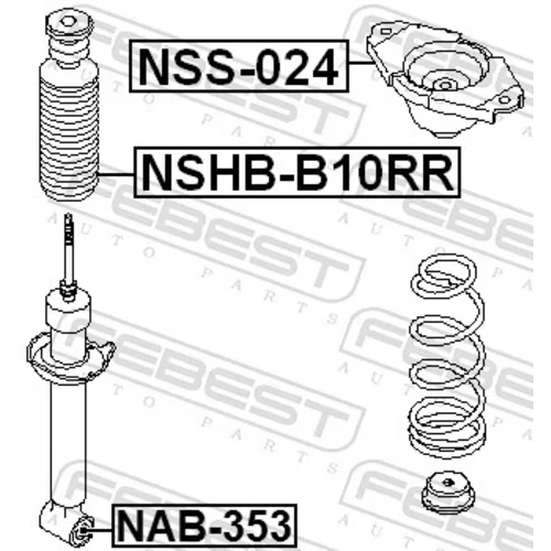 Puzdro, tlmič FEBEST NAB-353 - obr. 1